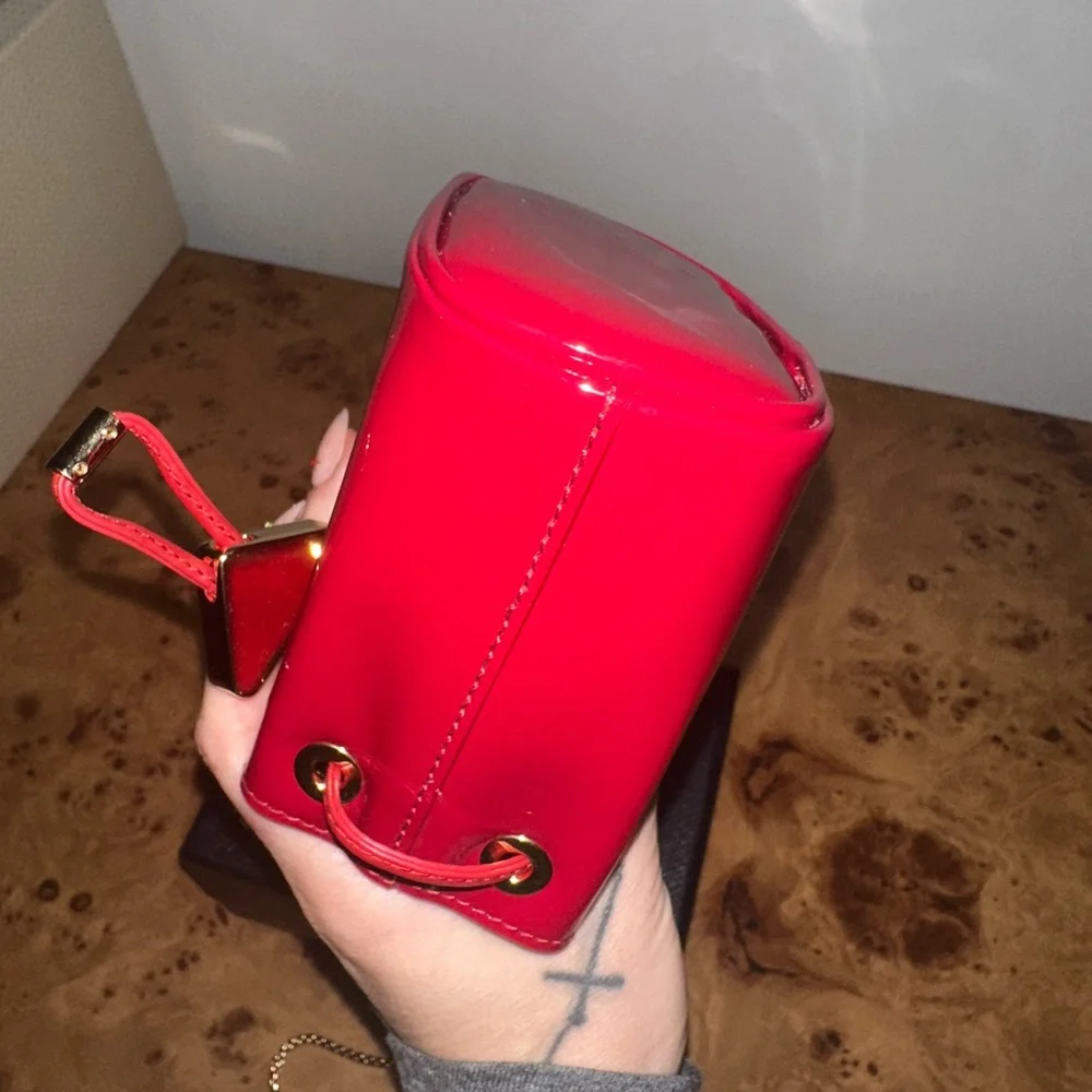 PRICE DROP ** Prada Red Mini Bag with Gold Chain - Picture 12 of 17